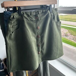 Suede mini skirt
